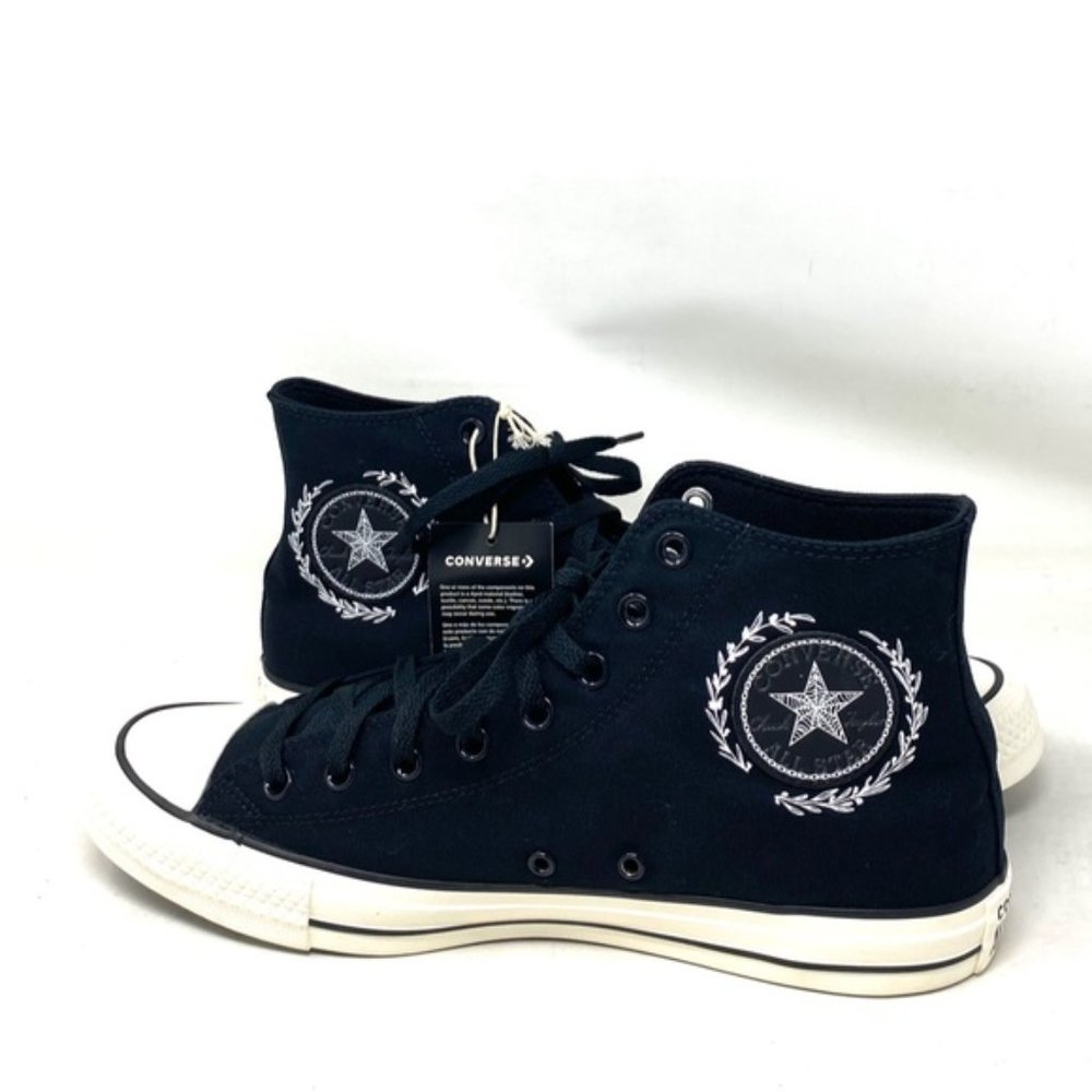 Converse Chuck Taylor Sneakers Hi Casual Black Shoes For Men Custom 152620C-BKW - Picture 11 of 12